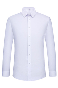 白色商務(wù)男女長(zhǎng)袖襯衫定制