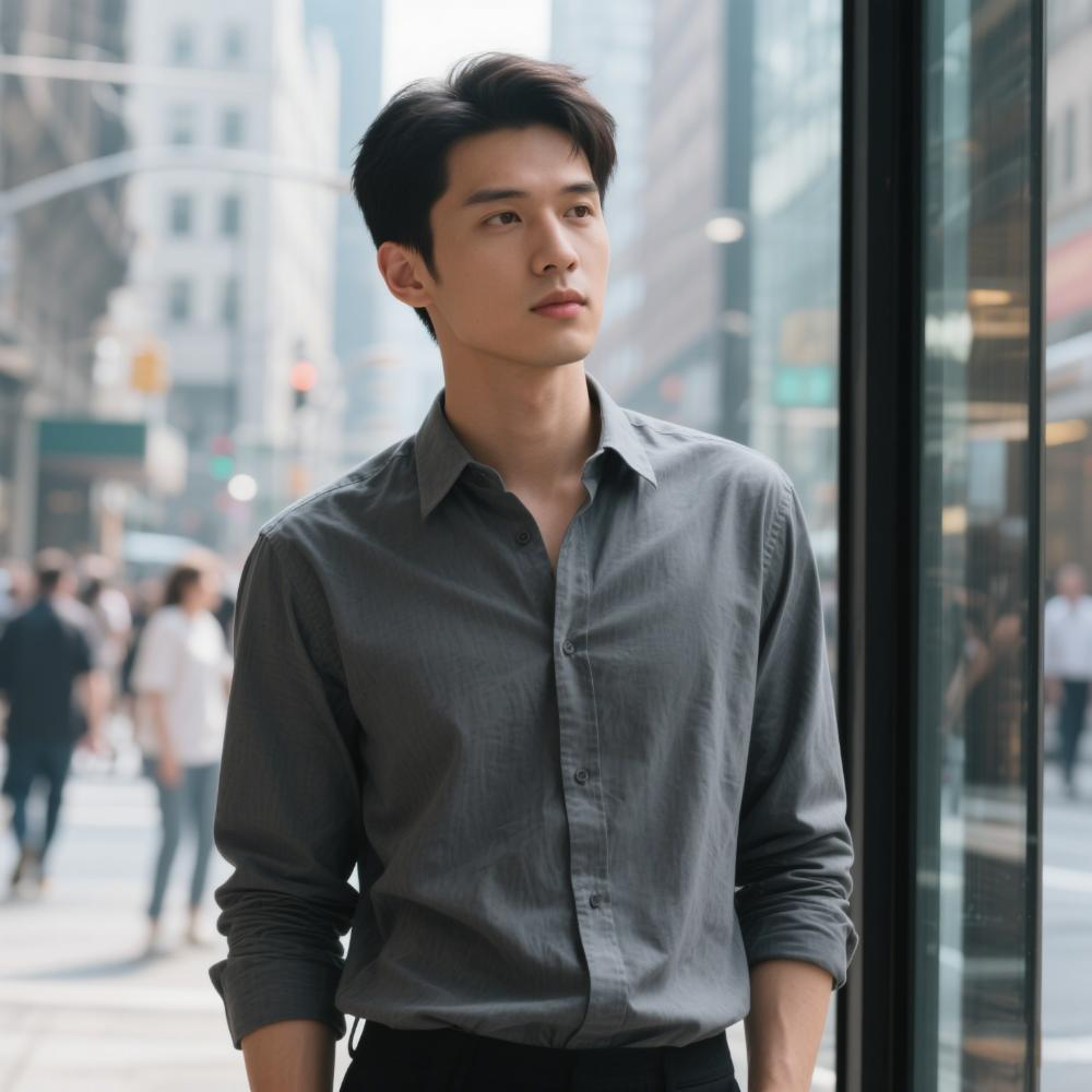 定做高級灰襯衫,時尚且百搭