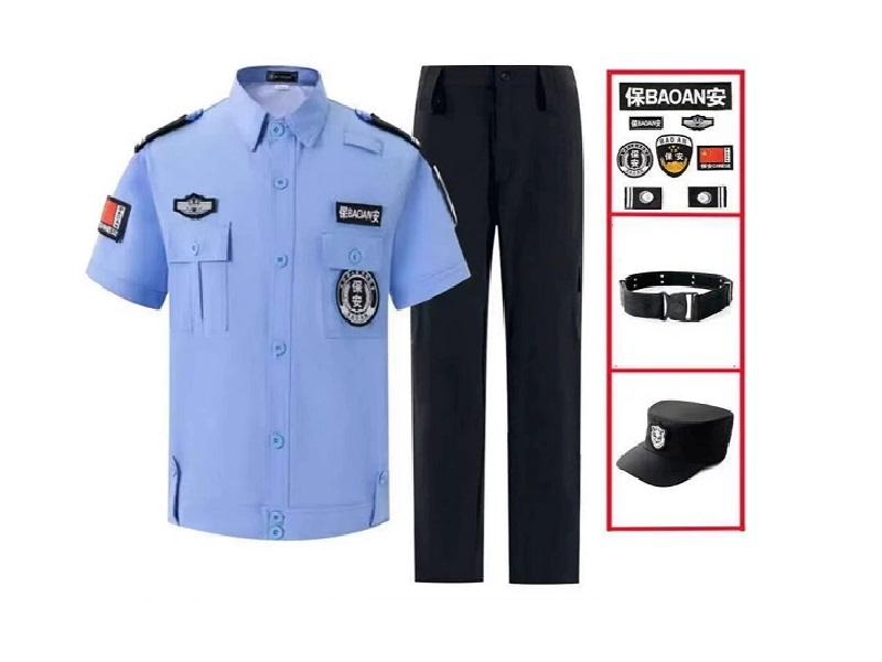 夏季保安服定制襯衫短袖褲子帽子標志套裝